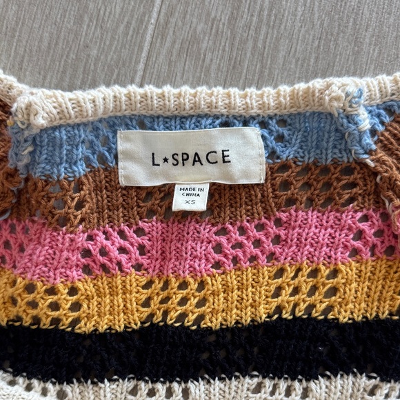 L Space Striped Crochet Top and Shorts Set - Picture 2 of 4